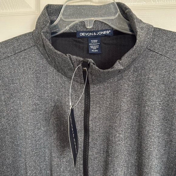 New! Men’s Fairfield Herringbone Full Zip Performance Jacket Size 4XL, Dark Gray - Picture 5 of 13